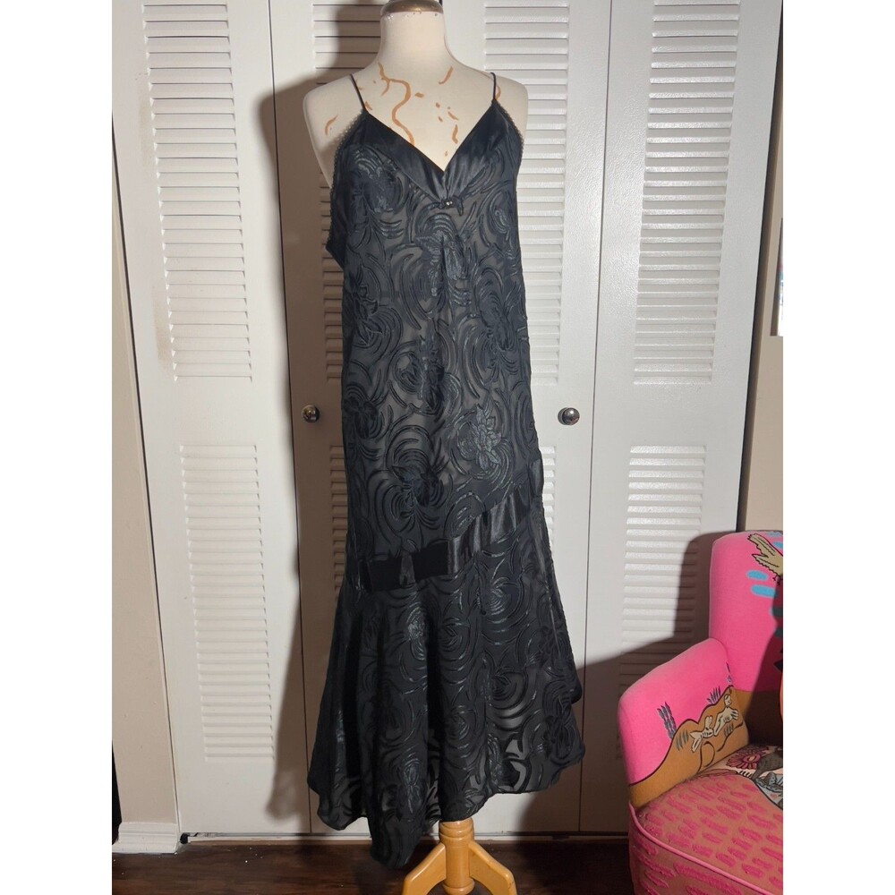 Mara Intimates Night Gown Size L Vintage 80's Mob Wife Energy Silk Slip
